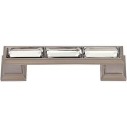 Top Knobs Crystal Series 3" (76 mm) Center to Center Brushed Nickel Pull, - 341-BRN