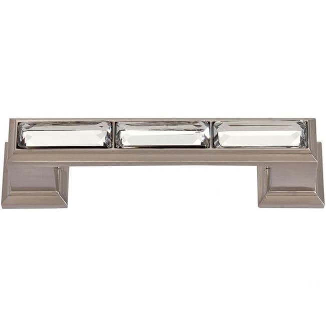 Top Knobs Crystal 3" (76 mm) Center to Center Brushed Nickel Pull, 341-BRN