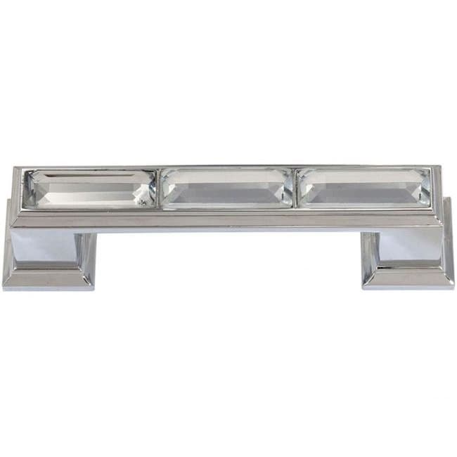 Top Knobs Crystal 3" (76 mm) Center to Center Polished Chrome Pull, 341-CH