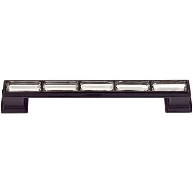 Top Knobs Crystal 5-1/16" (128 mm) Center to Center Matte Black Pull, 342-BL