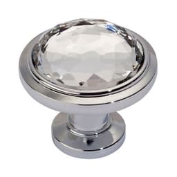 Top Knobs Crystal Series 1-5/16" (33 mm) Diameter Polished ChromeKnob, - 343-CH
