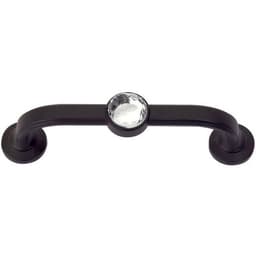 Top Knobs Crystal Series 3" (76 mm) Center to Center Matte Black Pull, - 344-BL