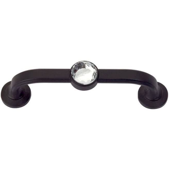 Top Knobs Crystal 3" (76 mm) Center to Center Matte Black Pull, 344-BL