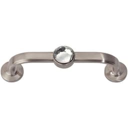Top Knobs Crystal Series 3" (76 mm) Center to Center Brushed Nickel Pull, - 344-BRN
