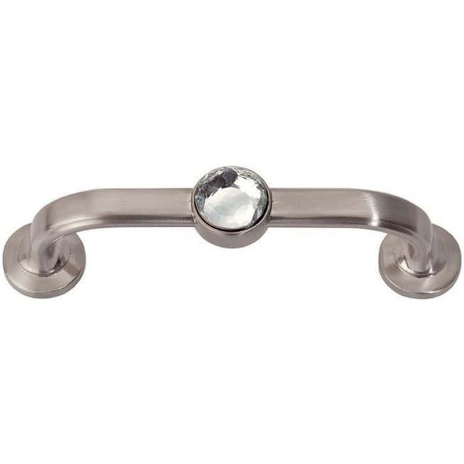 Top Knobs Crystal 3" (76 mm) Center to Center Brushed Nickel Pull, 344-BRN