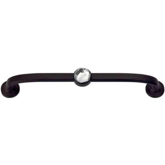 Top Knobs Crystal 5-1/16" (128 mm) Center to Center Matte Black Pull, 345-BL