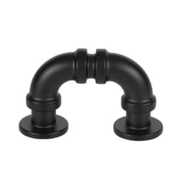 Top Knobs Steam Punk Series 1-5/16" (33 mm) Center to Center Matte Black Pull, - 366-BL