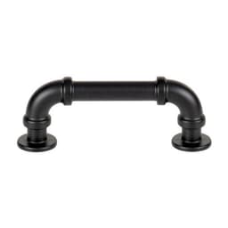 Top Knobs Steam Punk Series 3" (76 mm) Center to Center Matte Black Pull, - 367-BL