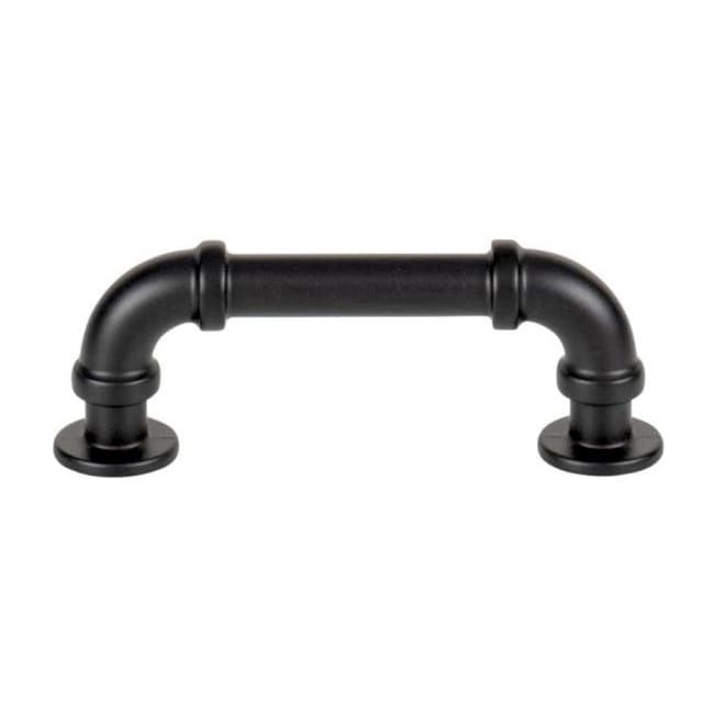 Top Knobs Steam Punk 3" (76 mm) Center to Center Matte Black Pull, 367-BL