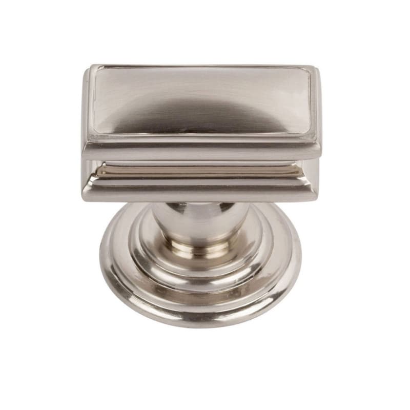 Top Knobs Campaign Series 1-1/2 in (38 mm) L x 1-5/16 in (33 mm) W Brushed Nickel Knob, - 377-BRN