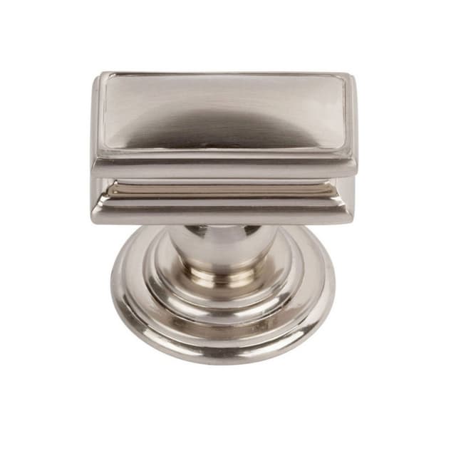 Top Knobs Campaign Series 1-1/2 in (38 mm) L x 1-5/16 in (33 mm) W Brushed Nickel Knob, - 377-BRN