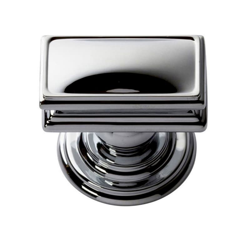 Top Knobs Campaign Series 1-1/2 in (38 mm) L x 1-5/16 in (33 mm) W Polished Chrome Knob, - 377-CH