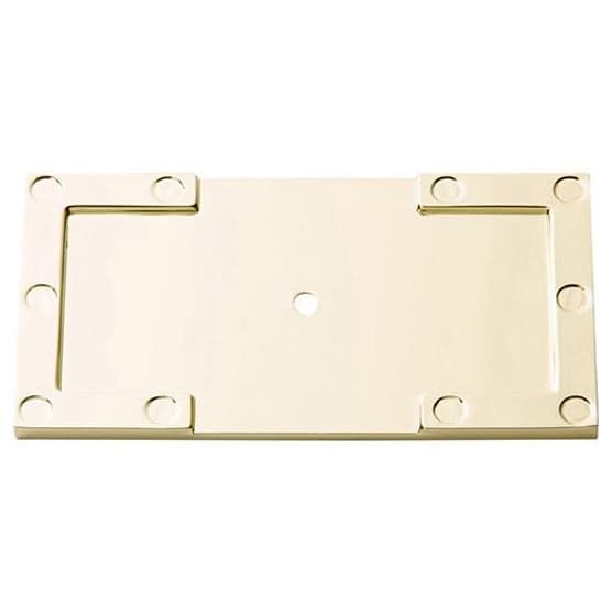 Atlas Homewares Campaign Backplate/Knobs 3-11/16" (94mm) Long Polished Brass, 378-PB