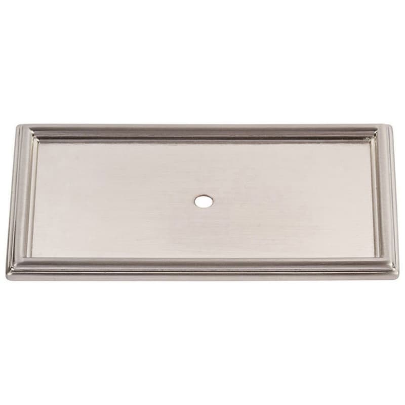 Atlas Homewares Campaign Knob Backplate 3-11/16" (94mm) Long Brushed Nickel, 379-BRN