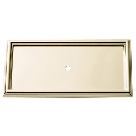 Atlas Homewares Campaign Knob Backplate 3-11/16" (94mm) Long Polished Brass, 379-PB