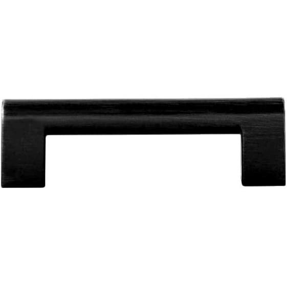 Top Knobs Round Rail 3-3/4" (96 mm) Center to Center Matte Black Pull, 438-BL