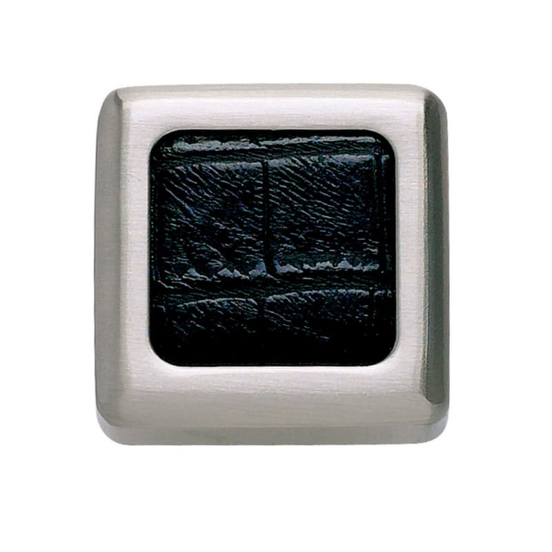 Top Knobs Paradigm Series 1-1/4 in (32 mm) L x 1-1/4 in (32 mm) W Black Nickel/Black Croc Leather Knob, - 3149-BN-CRC