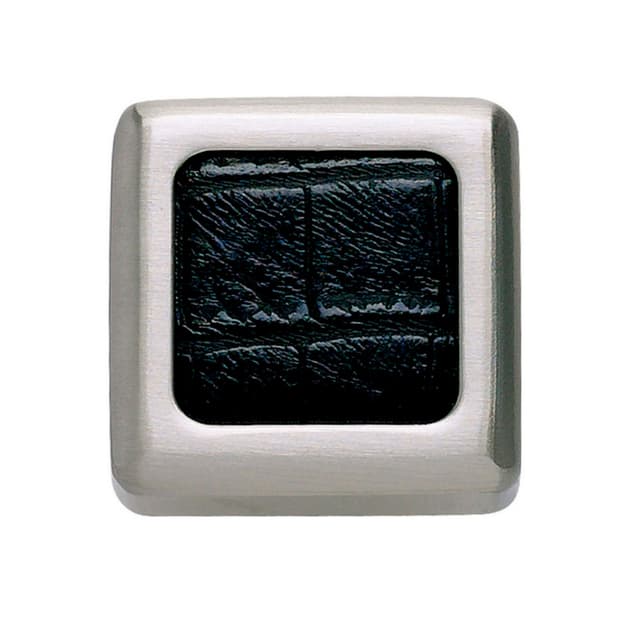 Top Knobs Paradigm Series 1-1/4 in (32 mm) L x 1-1/4 in (32 mm) W Black Nickel/Black Croc Leather Knob, - 3149-BN-CRC