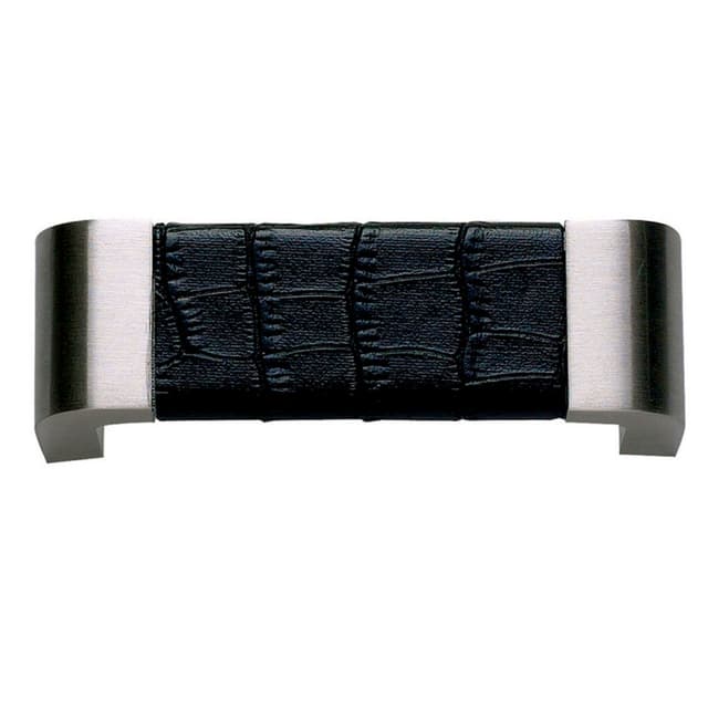 Top Knobs Paradigm Series 3" (76 mm) Center to Center Black Nickel/Black Croc Leather Pull, - 3150-BN-CRC