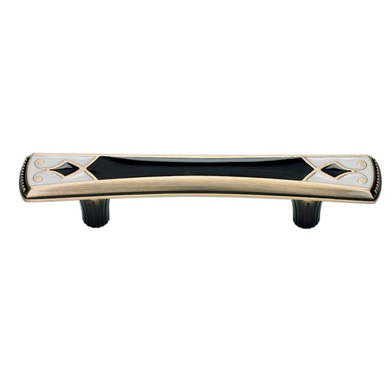 Top Knobs Canterbury 3" (76 mm) Center to Center Black/White Pull, 3187-B-W
