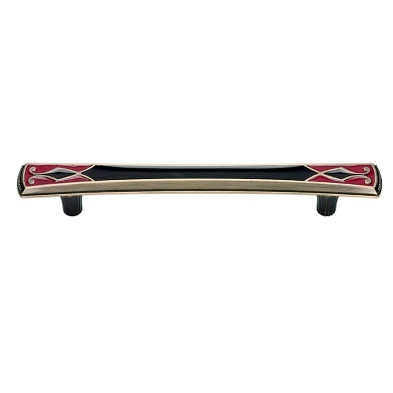 Top Knobs Canterbury 5-1/16" (128 mm) Center to Center Black/Red Pull, 3188-R-B