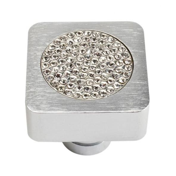 Top Knobs Crystal Series 1 in (25 mm) L x 1 in (25 mm) W Matte Chrome Knob, - 3193-MC