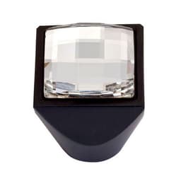 Top Knobs Crystal Series 1 in (25 mm) L x 1 in (25 mm) W Matte Black Knob, - 3196-BL