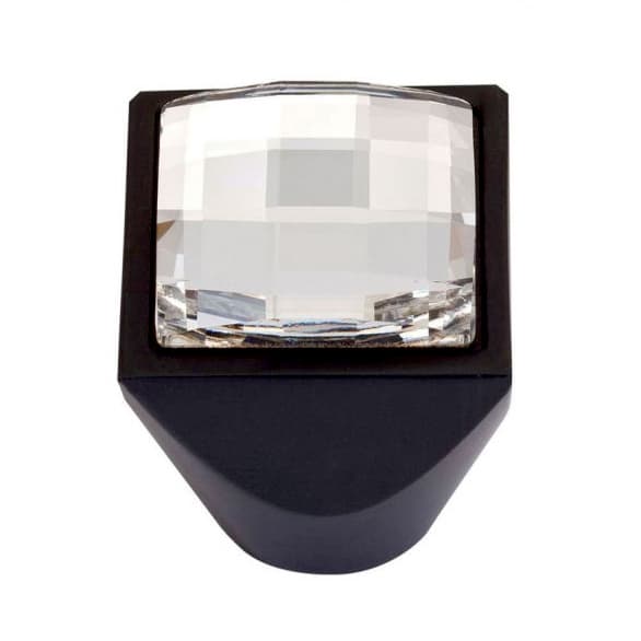 Top Knobs Crystal 1" (25 mm) L x 1" (25 mm) W Matte Black Knob, 3196-BL