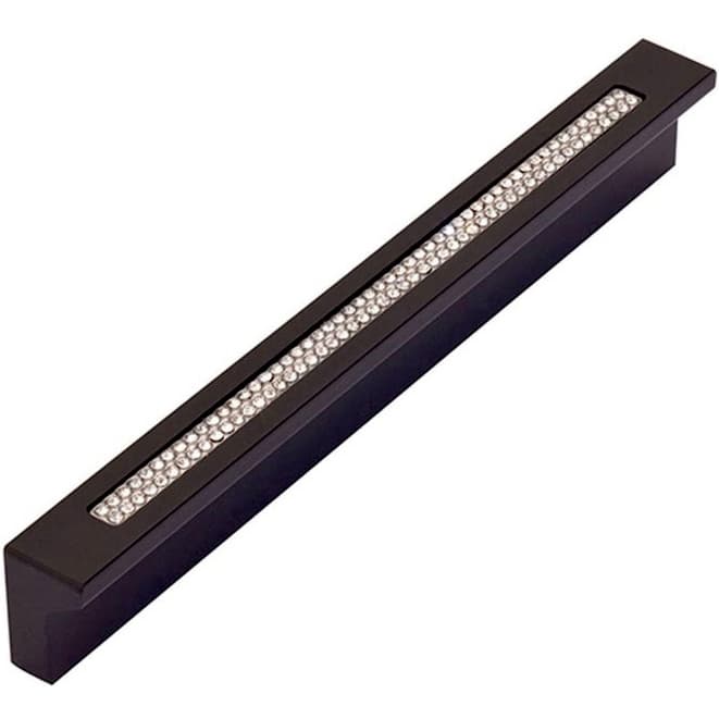 Top Knobs Crystal 3-3/4" (95 mm) Center to Center Matte Black Pull, 3201-BL