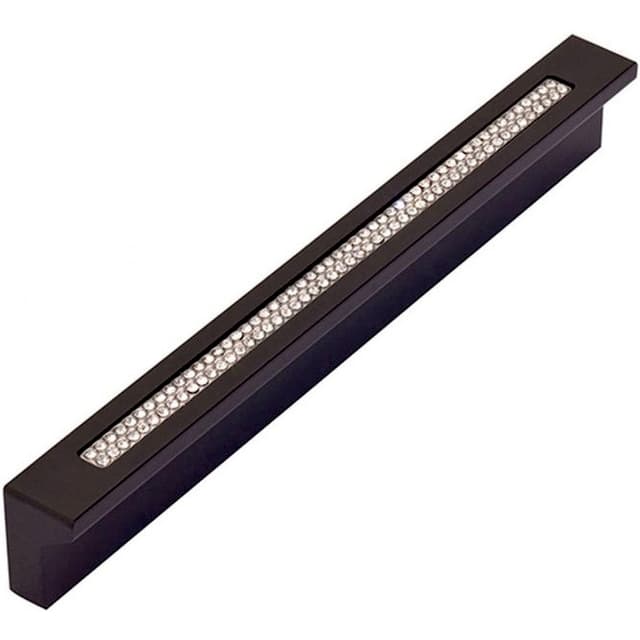 Top Knobs Crystal Series 3-3/4" (95 mm) Center to Center Matte Black Pull, - 3201-BL