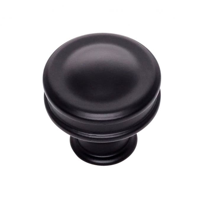 Top Knobs Oskar Series 1-1/4" (32 mm) Diameter Matte BlackKnob, - A100-BL
