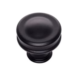 Top Knobs Oskar Series 1-1/4" (32 mm) Diameter Matte BlackKnob, - A100-BL