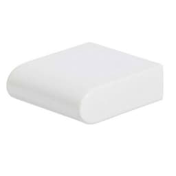 Top Knobs Round Rail Series 1-1/8 in (28.5 mm) L x 1/2 in (12.5 mm) W High White Gloss Knob, - A877-WG