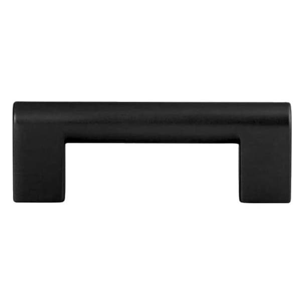 Top Knobs Round Rail Series 3" (76 mm) Center to Center Matte Black Pull, - A878-BL
