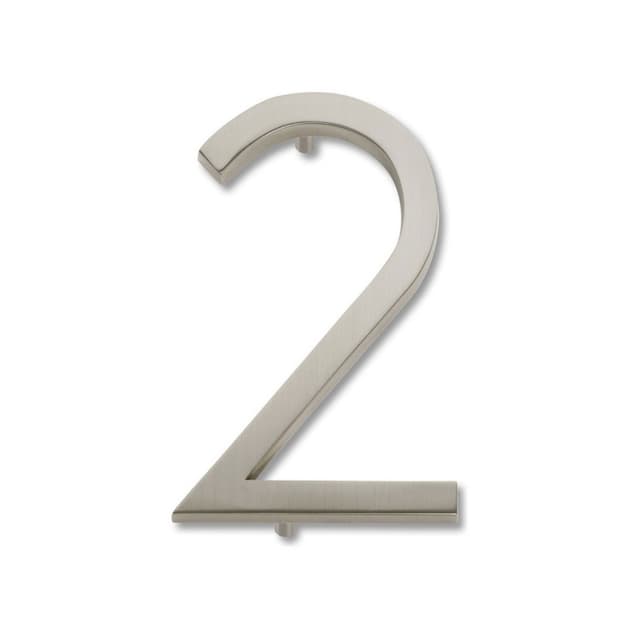 Top Knobs Modern Avalon Series Brushed Nickel 4-1/2 in (114 mm) L x 2 in (51 mm) W Zinc House Number, - AVN2-BRN
