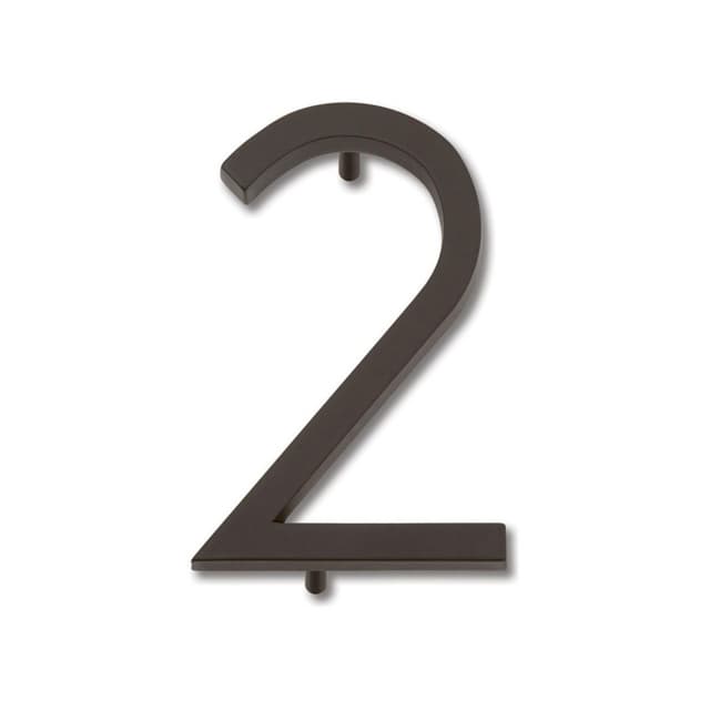 Top Knobs Modern Avalon Series Aged Bronze 4-1/2 in (114 mm) L x 2 in (51 mm) W Zinc House Number, - AVN2-O
