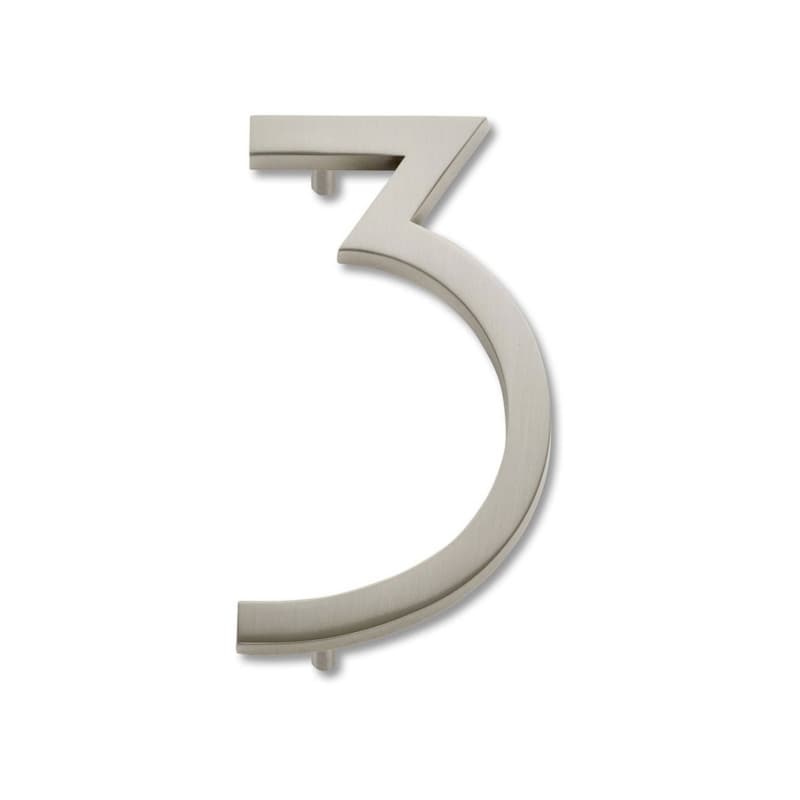 Top Knobs Modern Avalon Series Brushed Nickel 6 in (152 mm) L x 3-3/8 in (86 mm) W Zinc House Number, - AVN3-L-BRN