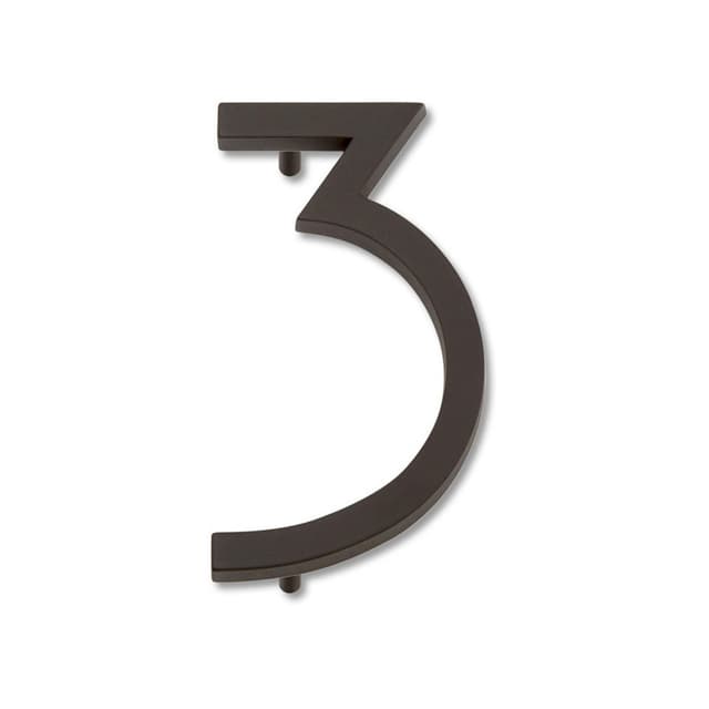 Top Knobs Modern Avalon Series Aged Bronze 4-1/2 in (114 mm) L x 2-1/2 in (64 mm) W Zinc House Number, - AVN3-O