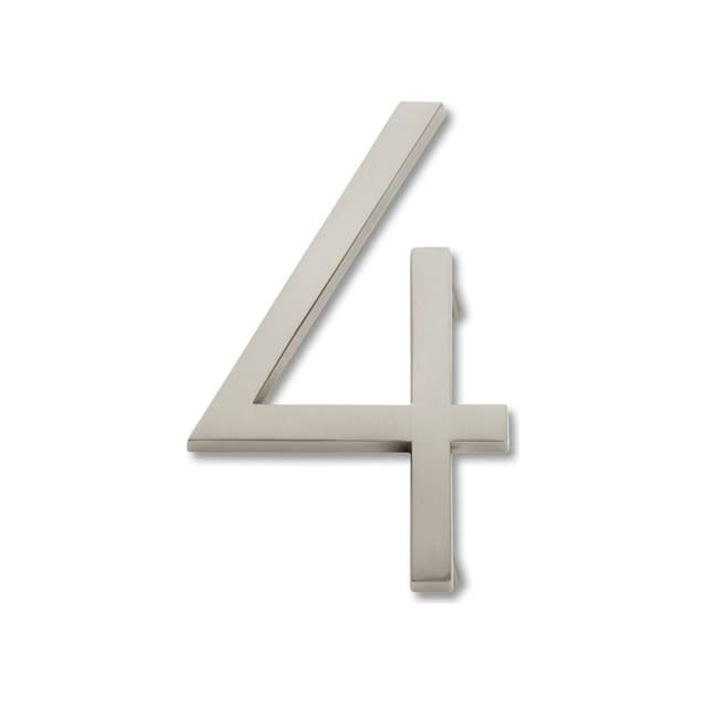 Top Knobs Modern Avalon Series Brushed Nickel 4-1/2 in (114 mm) L x 3-1/2 in (89 mm) W Zinc House Number, - AVN4-BRN