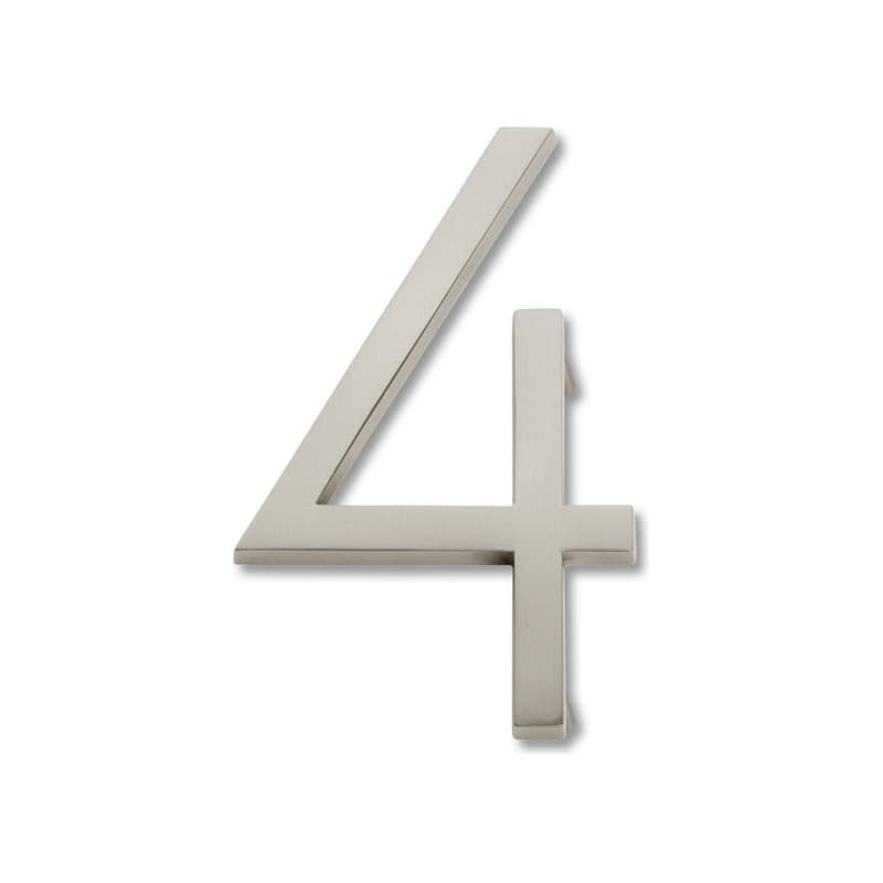 Top Knobs Modern Avalon Series Brushed Nickel 6 in (152 mm) L x 3-3/16 in (81 mm) W Zinc House Number, - AVN4-L-BRN
