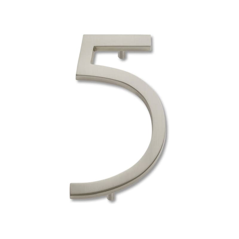 Top Knobs Modern Avalon Series Brushed Nickel 6 in (152 mm) L x 3-9/16 in (90 mm) W Zinc House Number, - AVN5-L-BRN