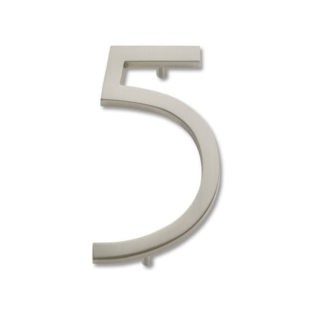 Top Knobs Modern Avalon Series Brushed Nickel 6 in (152 mm) L x 3-9/16 in (90 mm) W Zinc House Number, - AVN5-L-BRN