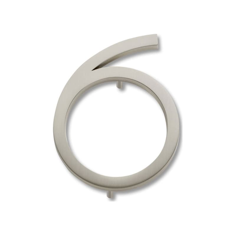 Top Knobs Modern Avalon Brushed Nickel 4-1/2" (114 mm) L x 3-1/2" (89 mm) W Zinc House Number, AVN6-BRN