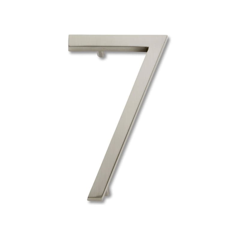 Top Knobs Modern Avalon Series Brushed Nickel 4-1/2 in (114 mm) L x 2-1/2 in (64 mm) W Zinc House Number, - AVN7-BRN