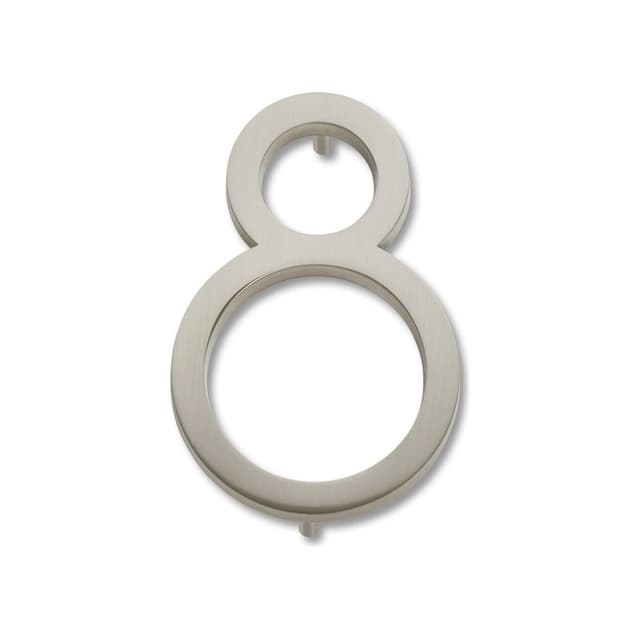 Top Knobs Modern Avalon Series Brushed Nickel 6 in (152 mm) L x 4 in (102 mm) W Zinc House Number, - AVN8-L-BRN