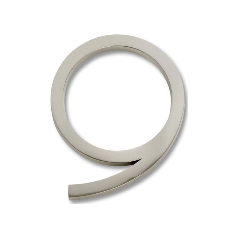 Top Knobs Modern Avalon Brushed Nickel 4-1/2" (114 mm) L x 3" (76 mm) W Zinc House Number, AVN9-BRN