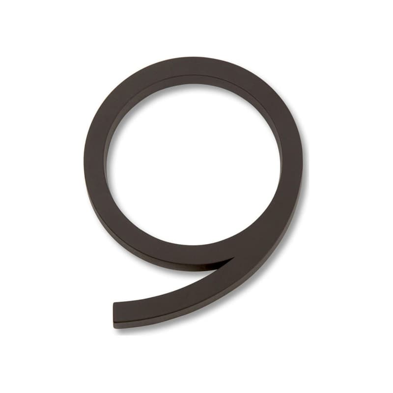 Top Knobs Modern Avalon Series Aged Bronze 4-1/2 in (114 mm) L x 3 in (76 mm) W Zinc House Number, - AVN9-O