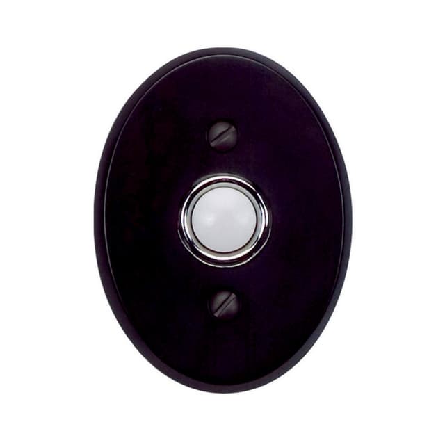 Top Knobs Traditionalist Series Matte Black 3 in (76 mm) L x 2-1/4 in (57 mm) W Brass Doorbell, - DB646-BL