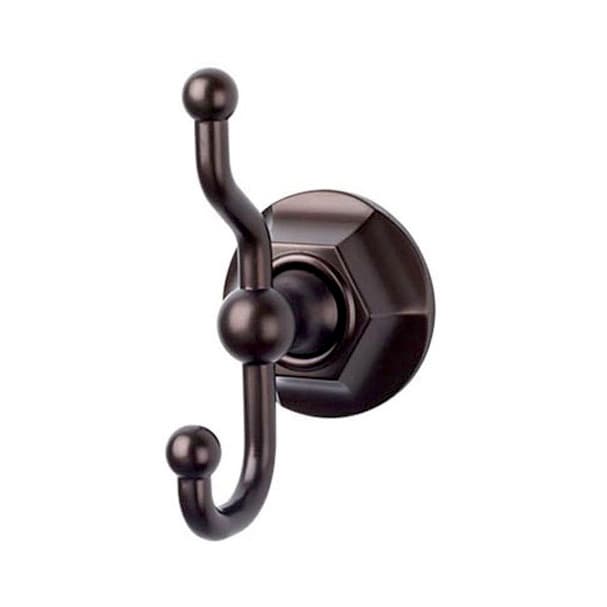 Edwardian Bath Double Hook 5" Long with Hex Backplate Oil Rubbed Bronze - Top Knobs ED2ORBB