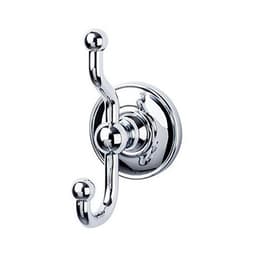 Edwardian Bath Double Hook 5" Long with Plain Backplate Polished Chrome - Top Knobs ED2PCD